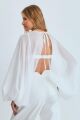 Imagem adicional 3 do item Blusa Capa Mangas Bufantes E Amarração Off White