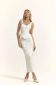 Imagem adicional 2 do item Conjunto Corset Estruturado E Saia Lápis Mídi Off White Closet De Luxe