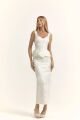 Imagem adicional 3 do item Conjunto Corset Estruturado E Saia Lápis Mídi Off White Closet De Luxe