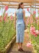 Imagem adicional 1 do item Conjunto Laise Peplum Azul-Claro Luzia Fazzolli