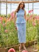 Imagem adicional 5 do item Conjunto Laise Peplum Azul-Claro Luzia Fazzolli