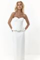 Imagem adicional 4 do item Conjunto Voil Bordado Corset Tomara Que Caia E Saia Mídi Off White Closet De Luxe
