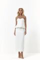 Imagem adicional 3 do item Conjunto Voil Bordado Corset Tomara Que Caia E Saia Mídi Off White Closet De Luxe