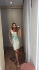 Imagem adicional 1 do item Vestido Curto Ariela Verde Amissima