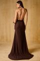 Imagem adicional 0 do item Vestido Longo Drapeado Em Malha Marrom Luleg
