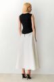 Imagem adicional 3 do item Vestido Mídi Com Decote Reto E alças Largas Preto Com Off White Zen