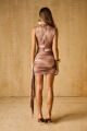 Imagem adicional 0 do item Vestido Tule Estampado Com Renda Marrom Luleg