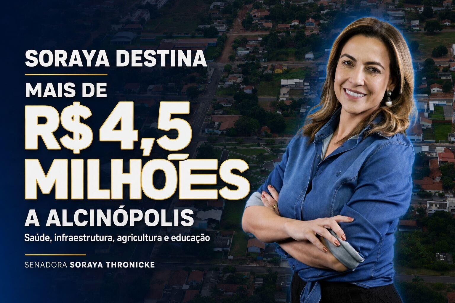 Imagem ilustrativa da matéria Senadora Soraya destina mais de R$ 4,5 milhões e fortalece saúde e infraestrutura de Alcinópolis