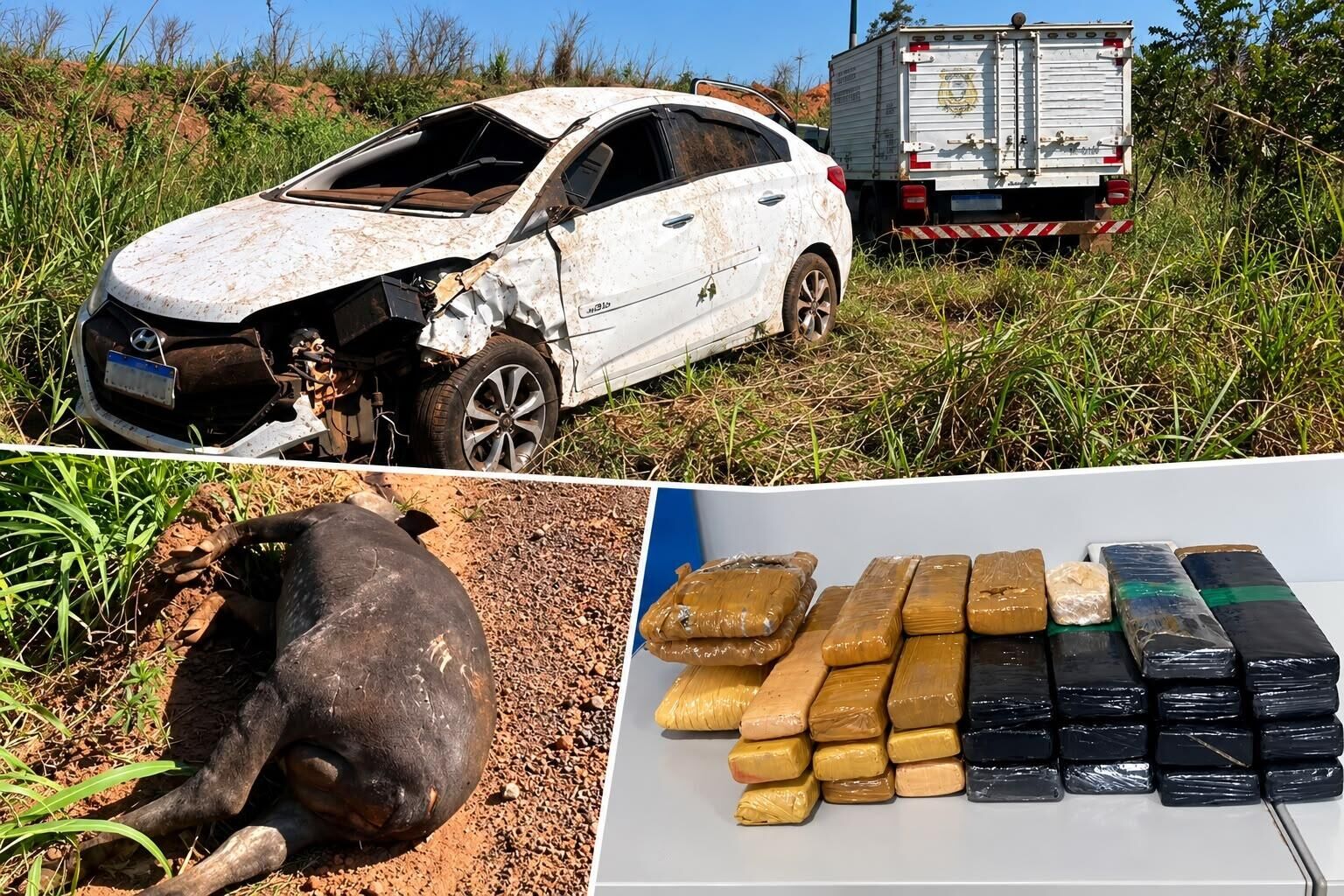 Imagem de compartilhamento para o artigo Cassilandense morre após carro bater em anta na GO-341; drogas são encontradas no veículo da MS Todo dia