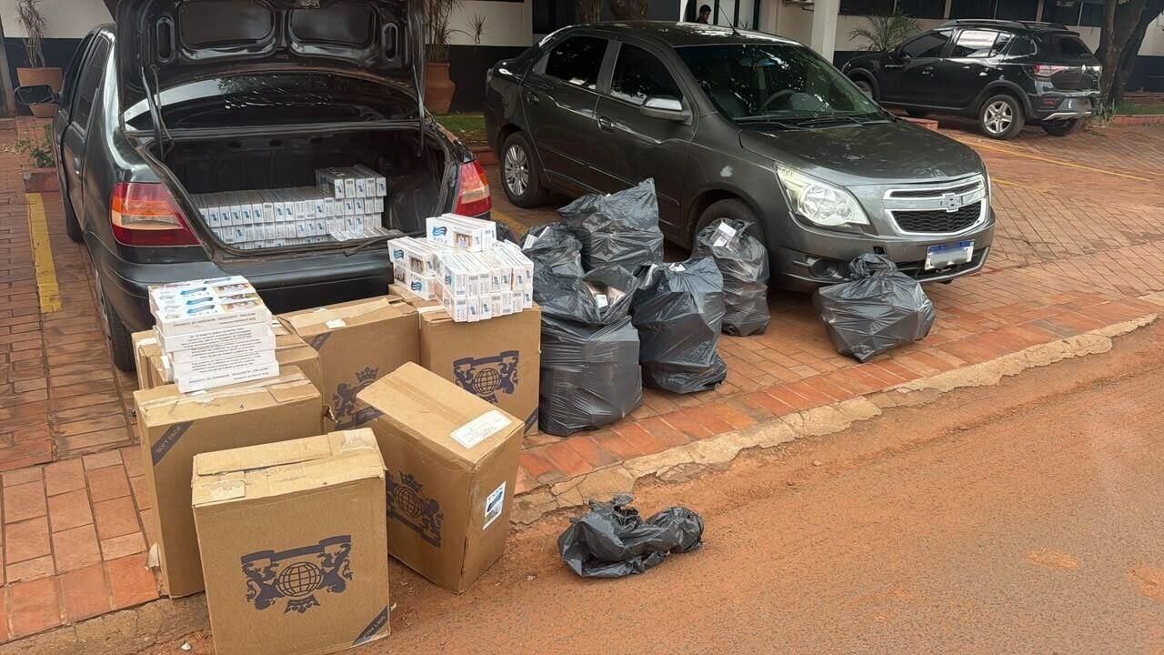 Ilustração da notícia Polícia Militar prende três homens com 800 maços de cigarros contrabandeados em Rio Verde da MS Todo dia