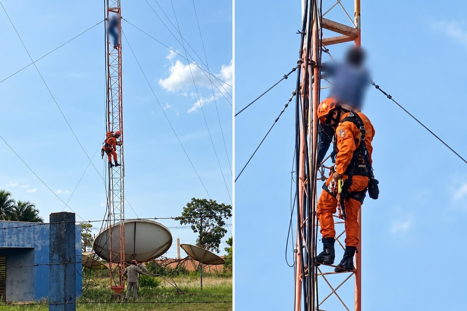 Imagem ilustrativa da matéria Corpo de Bombeiros atende ocorrência envolvendo mulher em torre de televisão em Costa Rica