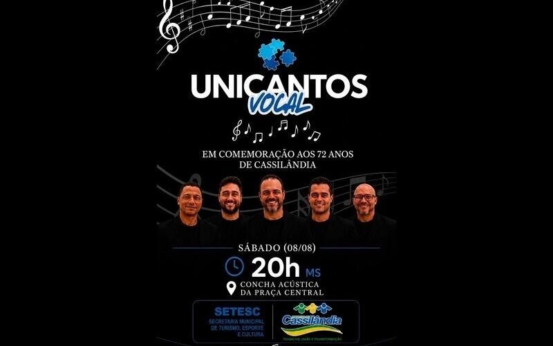 Ilustração da notícia Hoje: Cassilândia continua celebração de 72 anos com música e diversão; entrada é gratuita da MS Todo dia