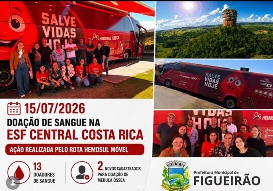 Ilustração da notícia Figueirão recebe ação do Hemosul Móvel e registra 13 doações de sangue da MS Todo dia
