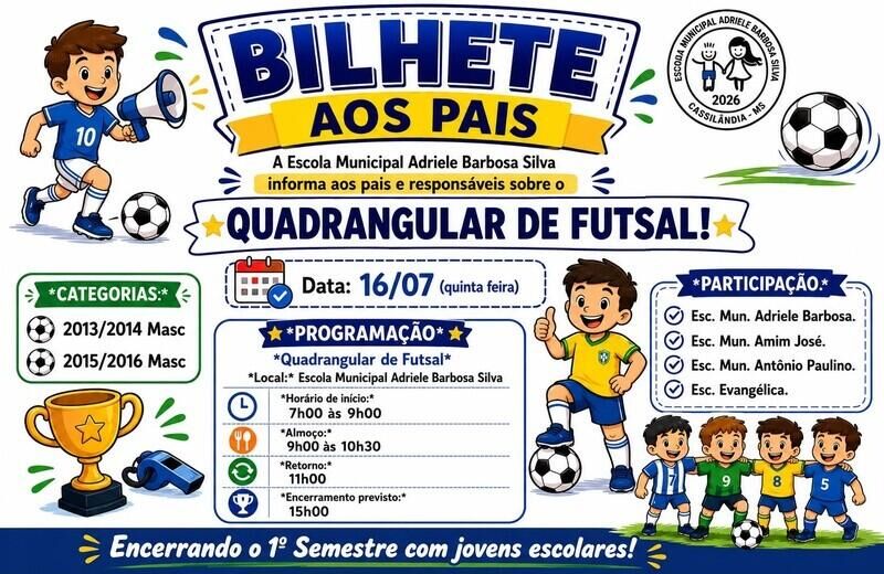 Imagem ilustrativa da matéria Quadrangular de Futsal reúne quatro escolas e encerra semestre letivo em Cassilândia