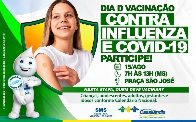 Imagem da notícia Cassilândia terá vacinação contra gripe e Covid no sábado
