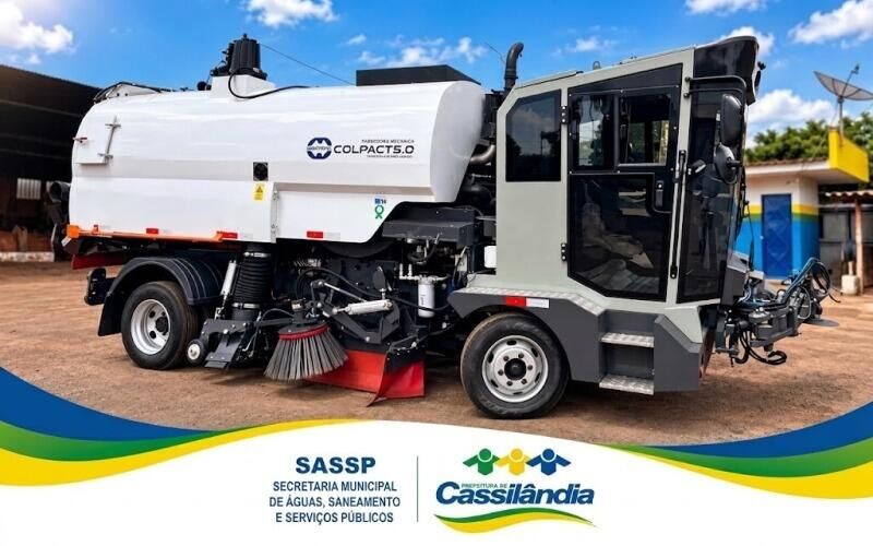 Ilustração da notícia Cassilândia reforça limpeza urbana com nova varredeira da MS Todo dia