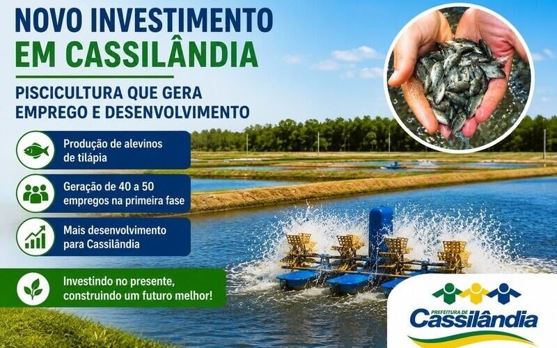Ilustração da notícia Nova piscicultura escolhe Cassilândia para investimento e deve gerar até 50 empregos