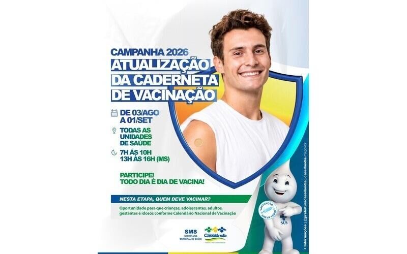 Imagem da notícia Cassilândia intensifica atualização da caderneta de vacinação até setembro