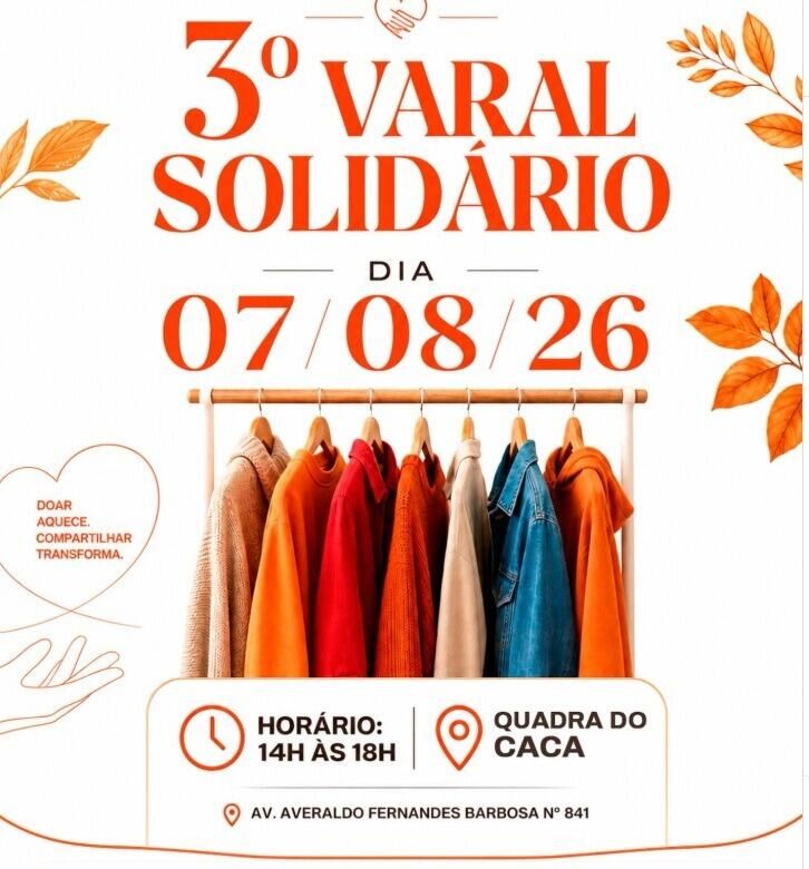 Imagem da notícia Alcinópolis promove 3º Varal Solidário nesta sexta-feira; entenda