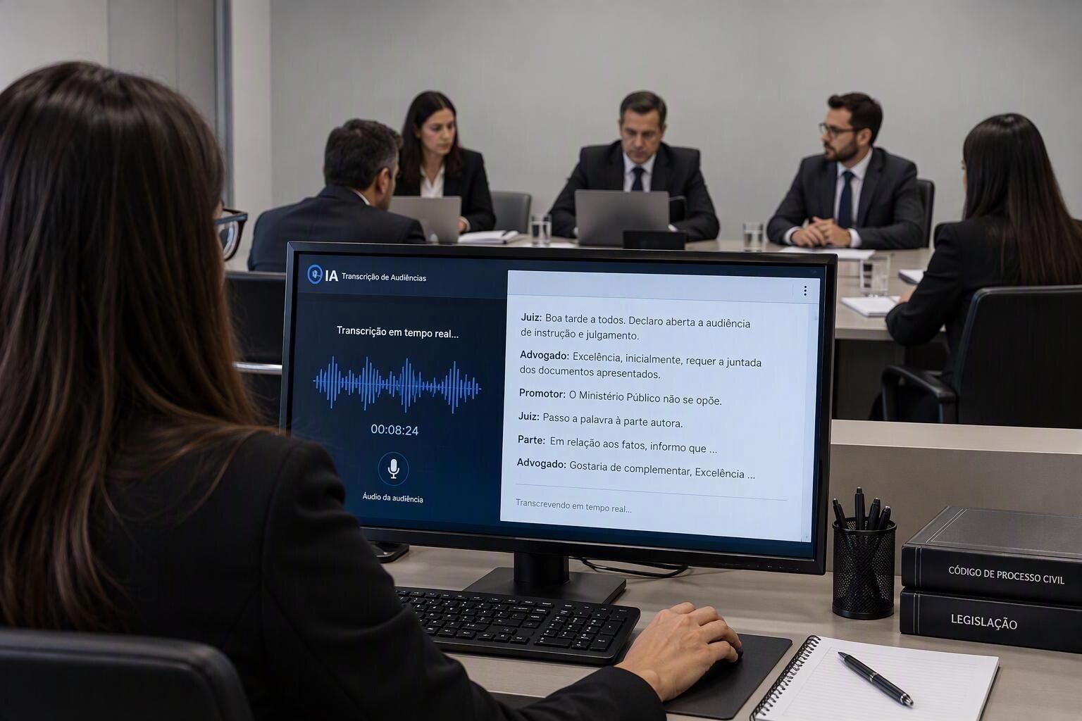 Imagem ilustrativa da matéria 1ª Vara de Chapadão do Sul moderniza depoimentos com tecnologia de transcrição simultânea