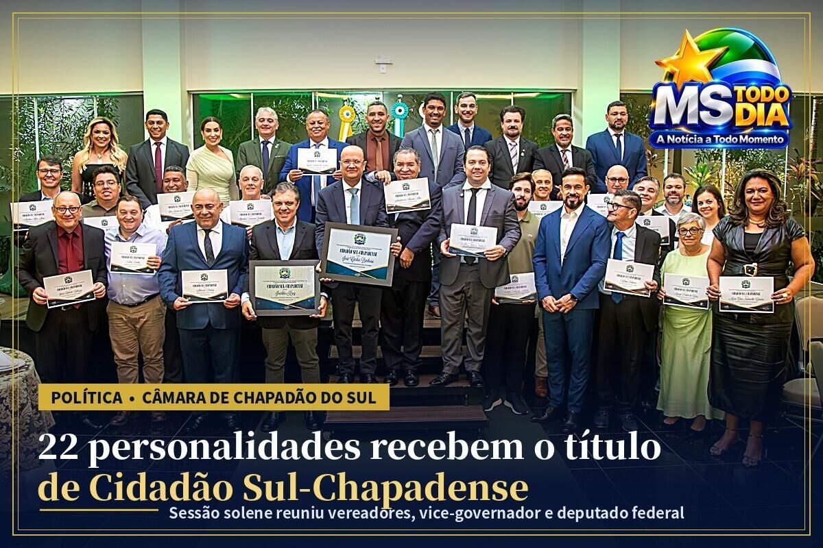 Imagem ilustrativa da matéria Câmara de Chapadão do Sul concede título de Cidadão Sul-Chapadense a 22 personalidades