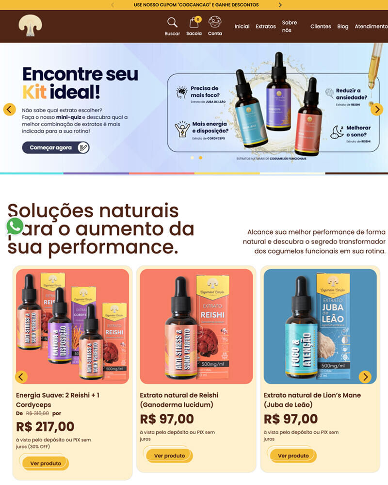 Loja virtual Cogumelos Canção no Interago