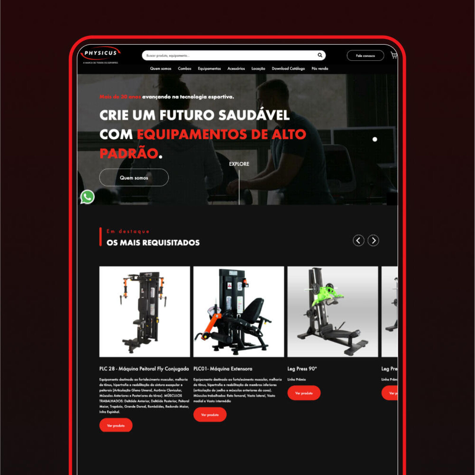 Imagem de capa do artigo Caso Physicus: Website para Indústria de Equipamentos de Academia