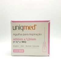 Imagem de Agulha Para Aspiração 40mm X 1,2mm 18G (1-1/2 Pol) Uniqmed - Caixa Com 100 Unidades