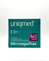 Imagem de Microagulha 34G 4mm Uniqmed - Caixa Com 100 Unidades