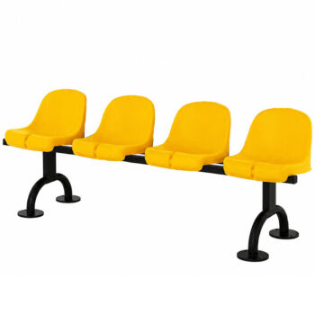 Imagem do produto Banco 04 Lugares Com Encosto Com Pés Para fixação