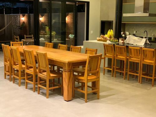 Imagem do produto Mesa Peroba Rosa 300x100cm com Cadeira Alabama / fazemos em várias medidas