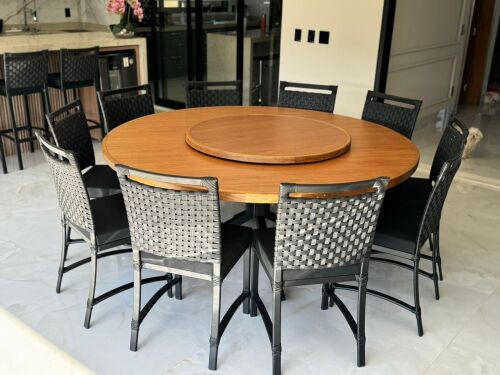 Imagem do produto Mesa Redonda Florença 190cm Base Alumínio com Cadeira Orlando Junco