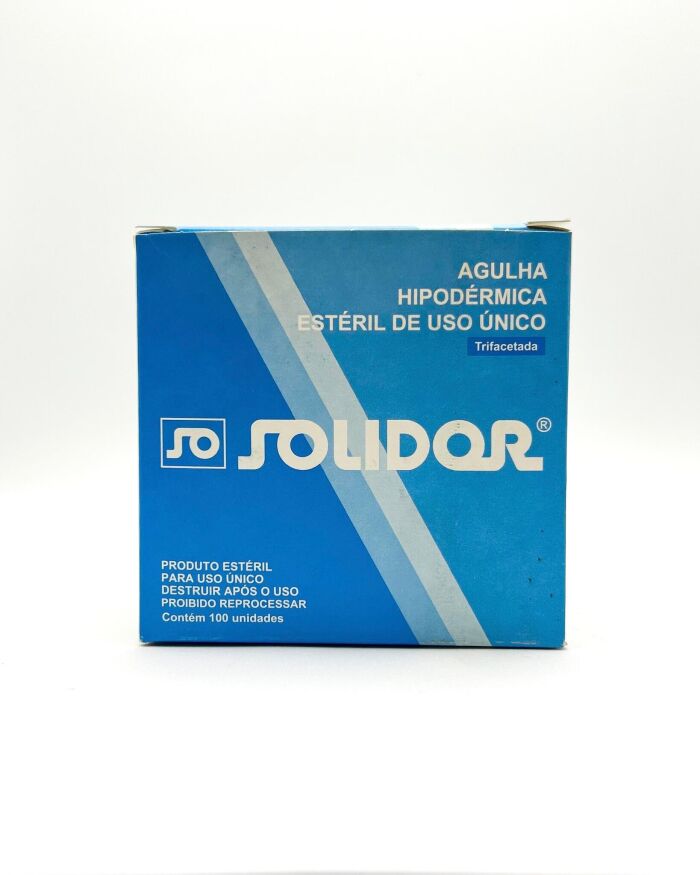 Imagem de Agulha Hipodérmica 30mm X 0,70mm 22G (1-1/4 Pol) Solidor - Caixa Com 100 Unidades