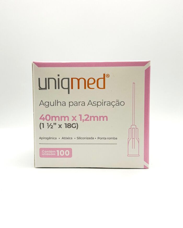 Imagem de Agulha Para Aspiração 40mm X 1,2mm 18G (1-1/2 Pol) Uniqmed - Caixa Com 100 Unidades