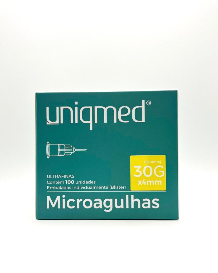 Imagem de Microagulha 30G 4mm Uniqmed - Caixa Com 100 Unidades