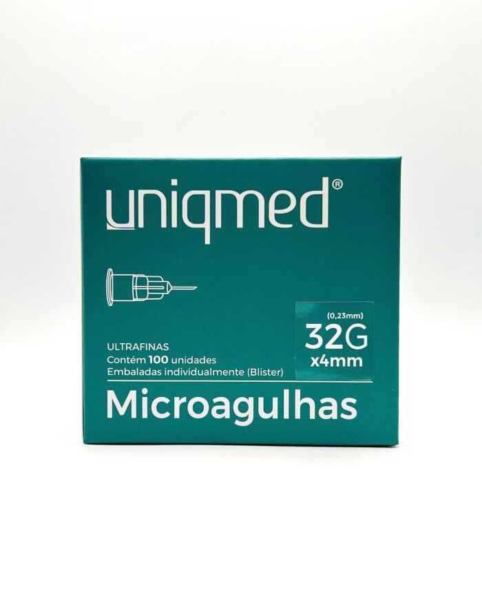 Imagem de Microagulha 32G 4mm Uniqmed - Caixa Com 100 Unidades