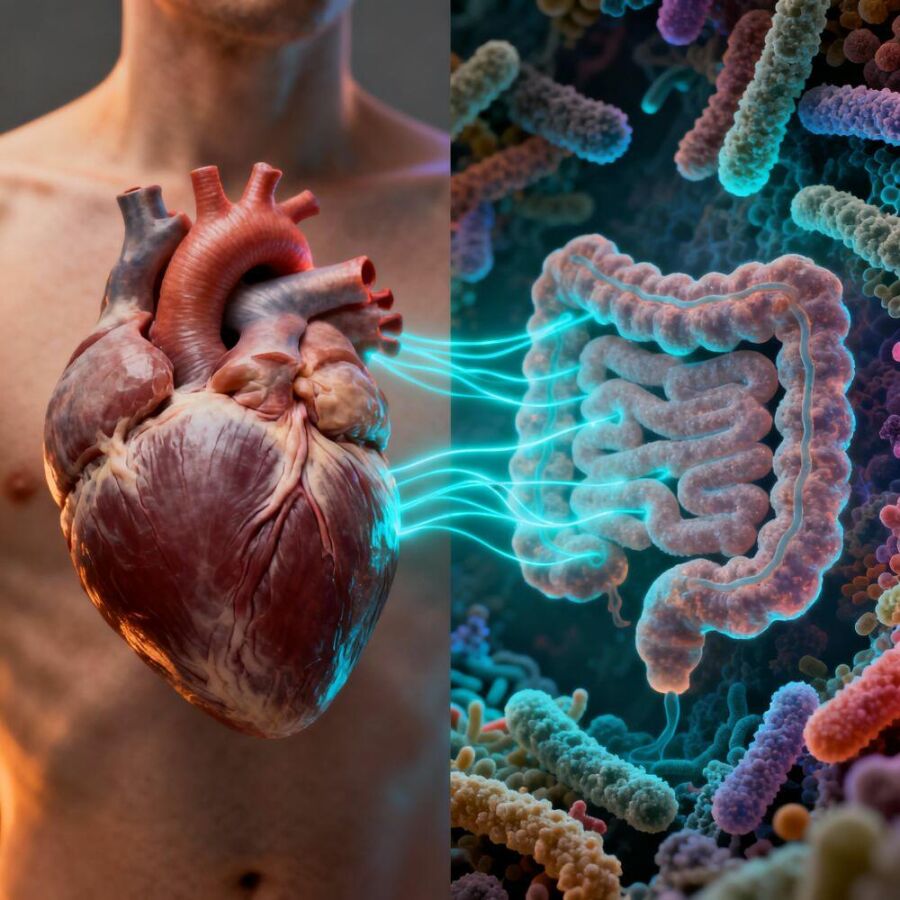 Image A: Science reveals how the gut microbiota transforms certain foods into compounds that directly impact cardiovascular health.
