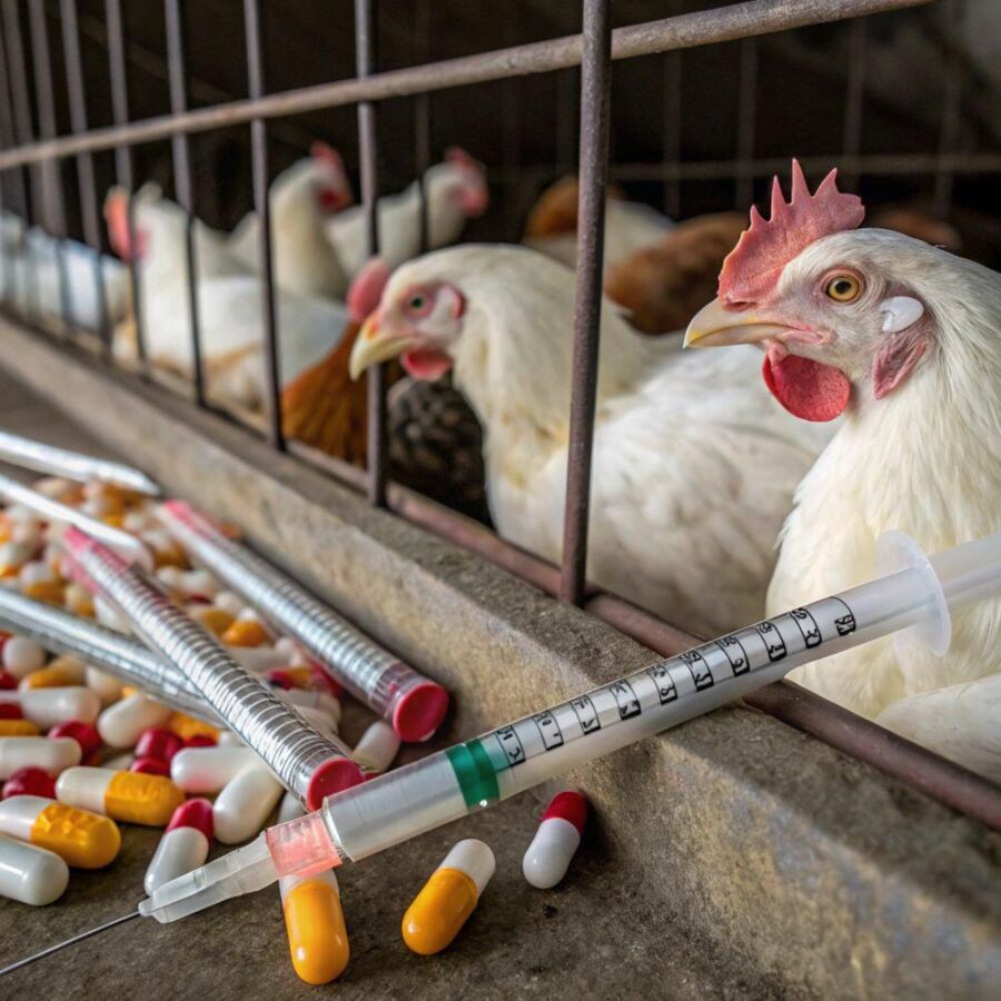 Imagem Na-pecuária-intensiva-antibióticos-são-usados-para-tratar-doenças-prevenir-surtos-em-ambientes-insalubres-e-acelerar-o-crescimento-dos-animais