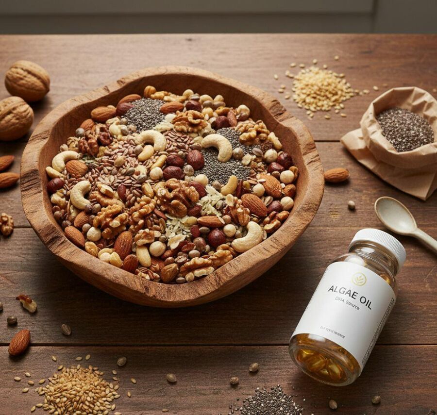 Imagem Plantas-fornecem-ALA-Algas-fornecem-DHA-e-EPA