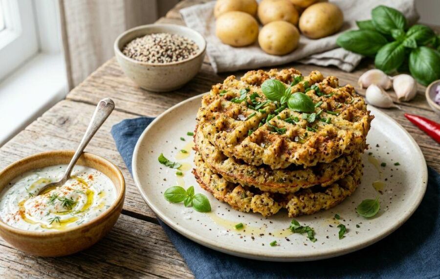 Imagem Esse-waffle-salgado-de-batata-com-quinoa-é-aquele-tipo-de-receita-prática-que-surpreende