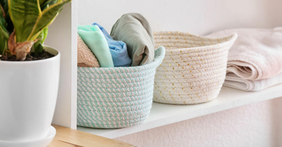 Caixas e cestos ajudam na organização e contribuem na decoração da casa. Reprodução: Internet