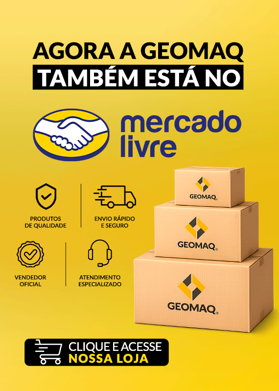 Banner da Loja Oficial Geomaq no Mercado Livre para compra de peças de reposição para máquinas agrícolas e de construção, com envio rápido, vendedor oficial e atendimento especializado.