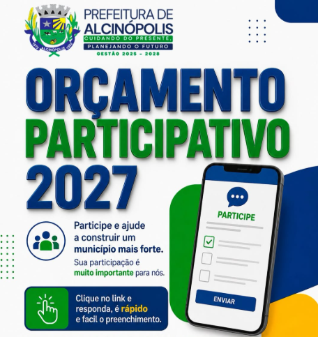 Ilustração da notícia Alcinópolis abre participação popular para definir prioridades do Orçamento 2027 da MS Todo dia