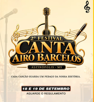 Imagem ilustrativa da matéria Alcinópolis realiza 2º Festival Canta Airo Barcelos nos dias 18 e 19 de setembro