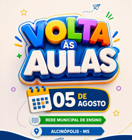 Ilustração da notícia Alcinópolis inicia segundo semestre letivo da Rede Municipal de Ensino nesta quarta-feira (5) da MS Todo dia