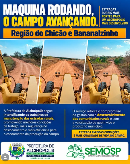 Imagem ilustrativa da matéria Alcinópolis reforça manutenção de estradas na zona rural