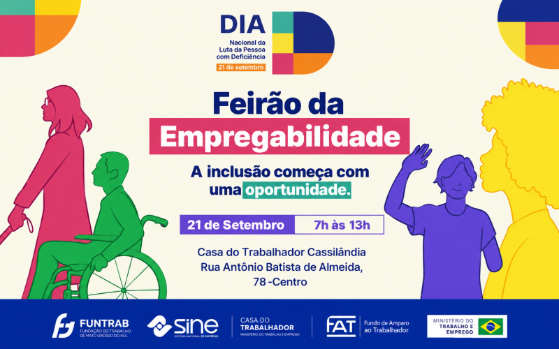 Ilustração da notícia Feirão da Empregabilidade reúne empresas e PCDs em Cassilândia; confira da MS Todo dia