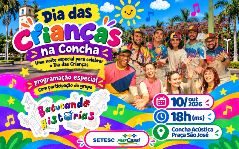 Imagem da notícia Praça São José recebe programação gratuita para celebrar o Dia das Crianças em Cassilândia