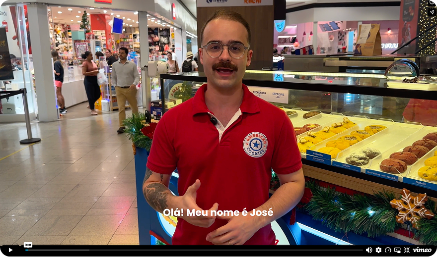 Depoimento em vídeo de José, franqueado American Cookies