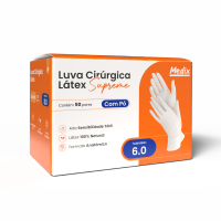 Imagem de Luva Cirúrgica Estéril Em Latéx Com Pó Tamanho 6.0 Medix Supreme - Pacote Com 1 Par
